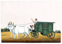 Indian Company School Mid-19th-century Gouache Mica Painting c.1850 – Palki Gharry