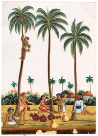 Indian Company School Mid-19th-century Gouache Mica Painting c.1850 – Toddy Drawing