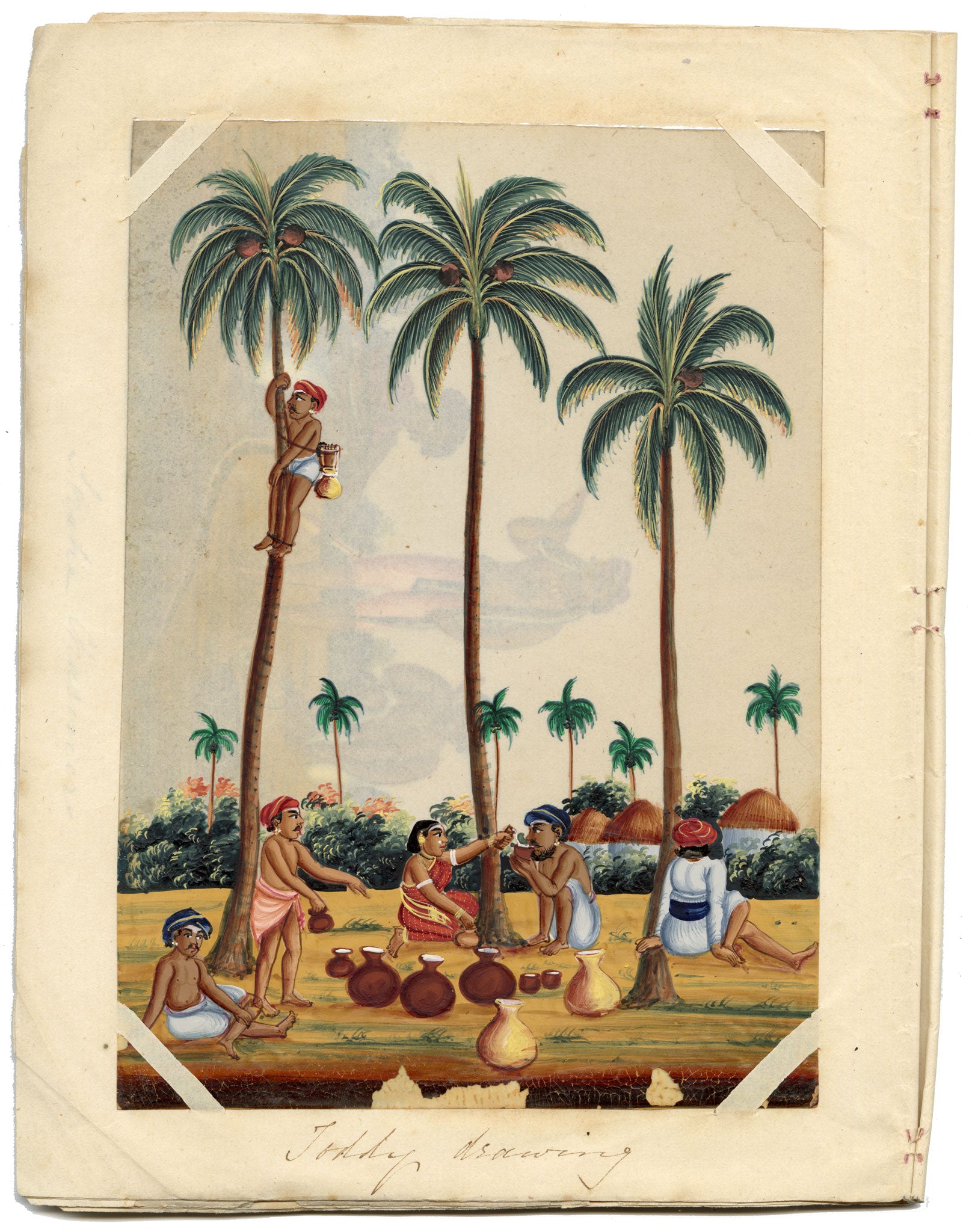 Indian Company School Mid-19th-century Gouache Mica Painting c.1850 – Toddy Drawing