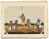 Indian Company School Mid-19th-century Gouache Mica Painting c.1850 – Snake Charmers