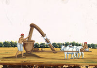 Indian Company School Mid-19th-century Gouache Mica Painting c.1850 – Oil Mill