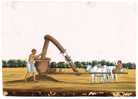 Indian Company School Mid-19th-century Gouache Mica Painting c.1850 – Oil Mill