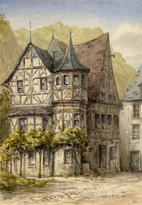 Anon., Altes Haus, Bacharach, Rhine, Germany – c.1874 watercolour painting