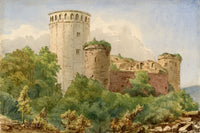 Anon., Château de Coucy, Picardy, France – c.1874 watercolour painting