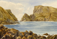Anon., Sark Coastal Rocks, Channel Islands – c.1874 watercolour painting