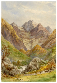 Anon., Argelès-Gazost, Pyrenees Mountains, France – c.1874 watercolour painting