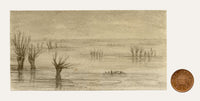 C.A. Collis, Wetland near Oxford – 1879 watercolour painting