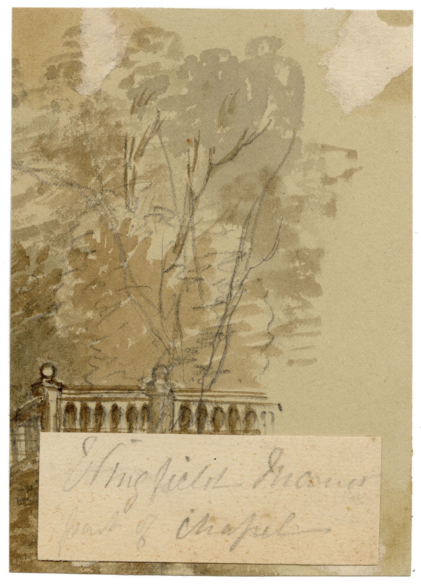 C.A. Collis, Wingfield Manor Chapel Archway, Derbyshire – 1881 watercolour painting
