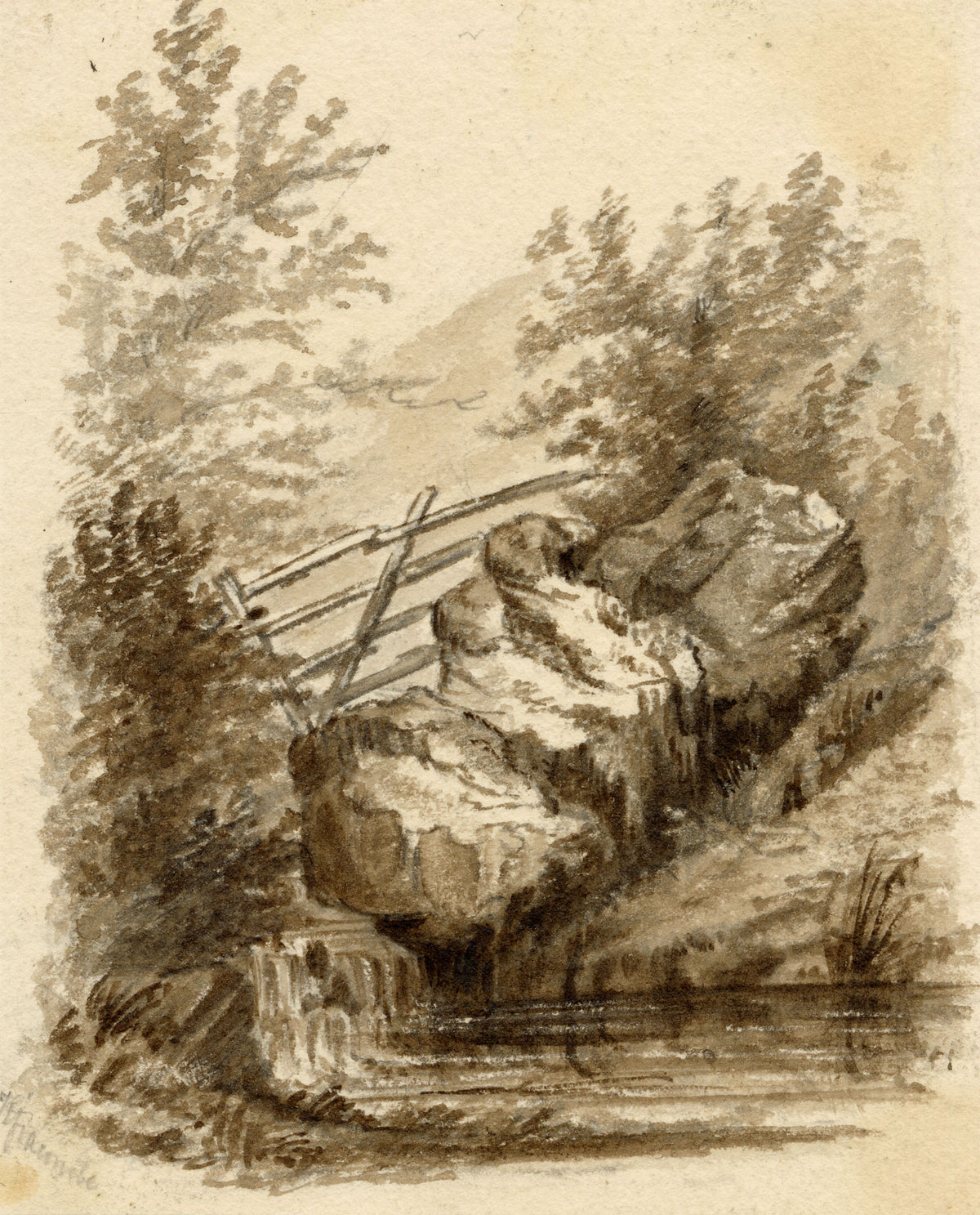 C.A. Collis, Ilfracombe Stream, Devon – Late 19th-century watercolour painting