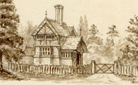 C.A. Collis, Madresfield Court, New North Lodge, Malvern, Worcestershire – 1875 watercolour painting