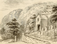C.A. Collis, Church of All Saints, Selworthy, Somerset – 1876 watercolour painting