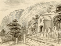 C.A. Collis, Church of All Saints, Selworthy, Somerset – 1876 watercolour painting