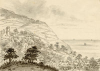 C.A. Collis, Minehead from the Porlock Road, Somerset Coast – 1876 watercolour painting