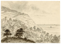 C.A. Collis, Minehead from the Porlock Road, Somerset Coast – 1876 watercolour painting