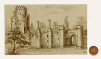 C.A. Collis, Wingfield Manor Outer Court, Derbyshire – 1881 watercolour painting