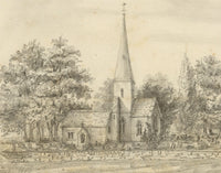C.A. Collis, St Peter's Church, Leckhampton, Cheltenham – Late 19th-century graphite drawing