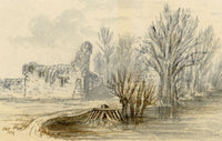 C.A. Collis, Godstow Abbey Priory Nunnery, Oxford – 1879 watercolour painting