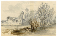 C.A. Collis, Godstow Abbey Priory Nunnery, Oxford – 1879 watercolour painting