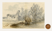 C.A. Collis, Godstow Abbey Priory Nunnery, Oxford – 1879 watercolour painting