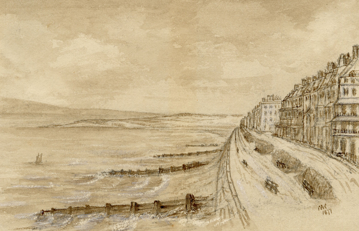 C.A. Collis, St Leonards Seafront, Hastings, Sussex – 1877 watercolour painting