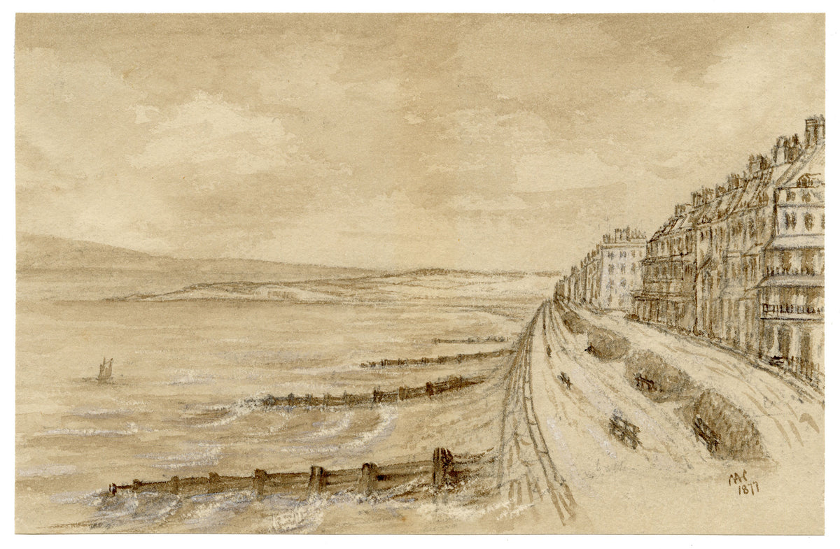 C.A. Collis, St Leonards Seafront, Hastings, Sussex – 1877 watercolour painting
