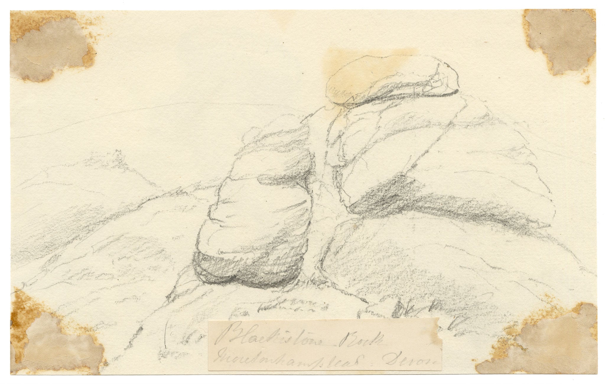 C.A. Collis, Blackingstone Rock, Moretonhampstead, Dartmoor, Devon – 1891 watercolour painting
