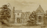 C.A. Collis, Wingfield Manor Inner Court, Derbyshire – 1881 watercolour painting