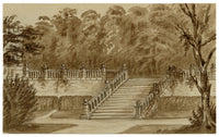 C.A. Collis, The Terrace, Haddon Hall, Derbyshire – 1881 watercolour painting
