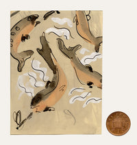 Jean Mary Ogilvie, Miniature Art Deco Carp Fish Design – 1930s gouache painting