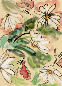 Jean Mary Ogilvie, Miniature Flower Bloom Pattern Design – 1930s gouache painting