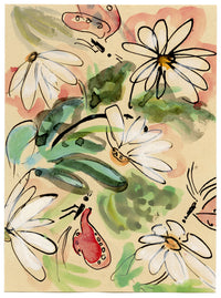 Jean Mary Ogilvie, Miniature Flower Bloom Pattern Design – 1930s gouache painting