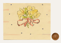 Jean Mary Ogilvie, Miniature Vintage Flower Posy Pattern Design – 1930s gouache painting