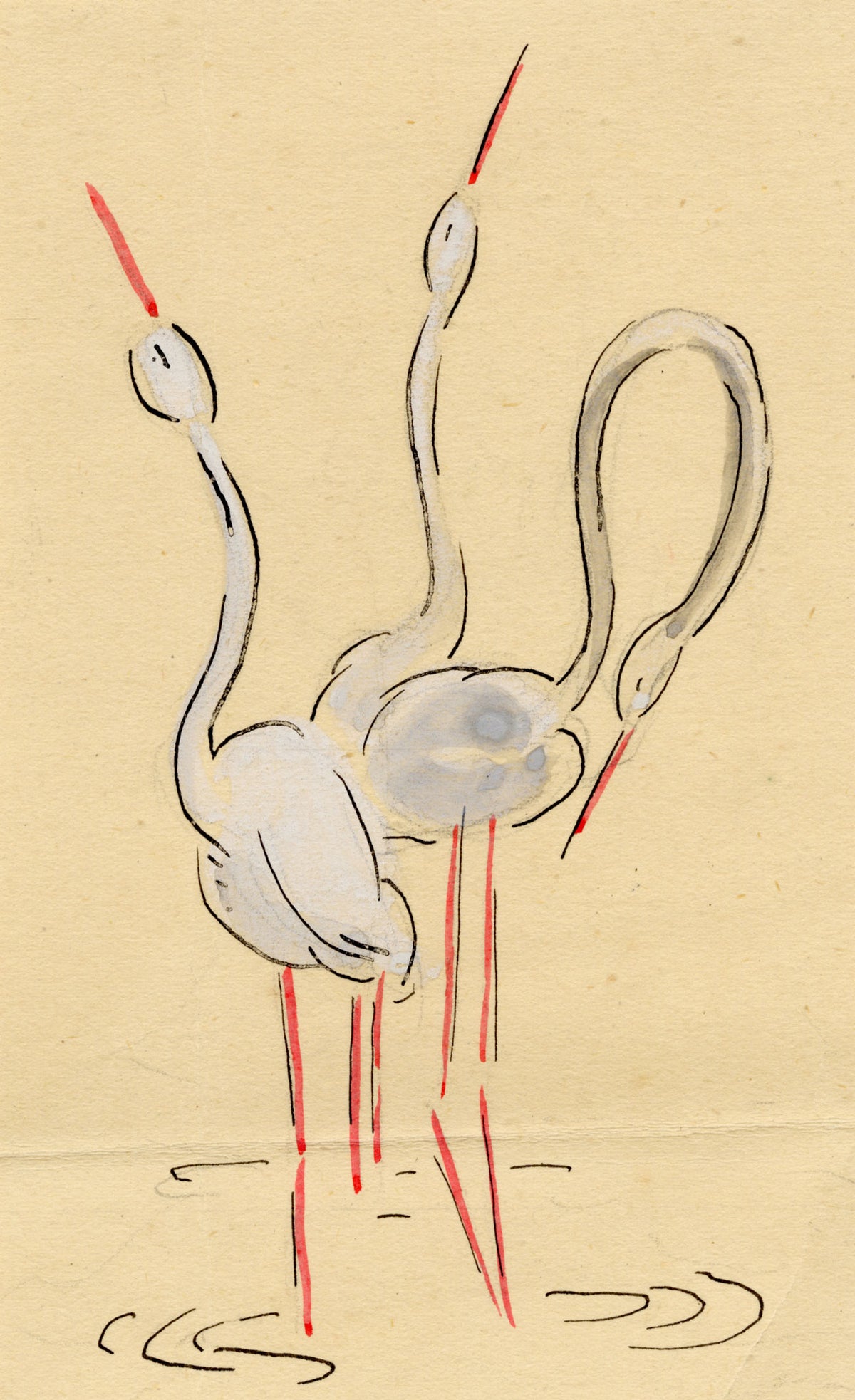 Jean Mary Ogilvie, Art Deco Stork Design – 1930s gouache painting