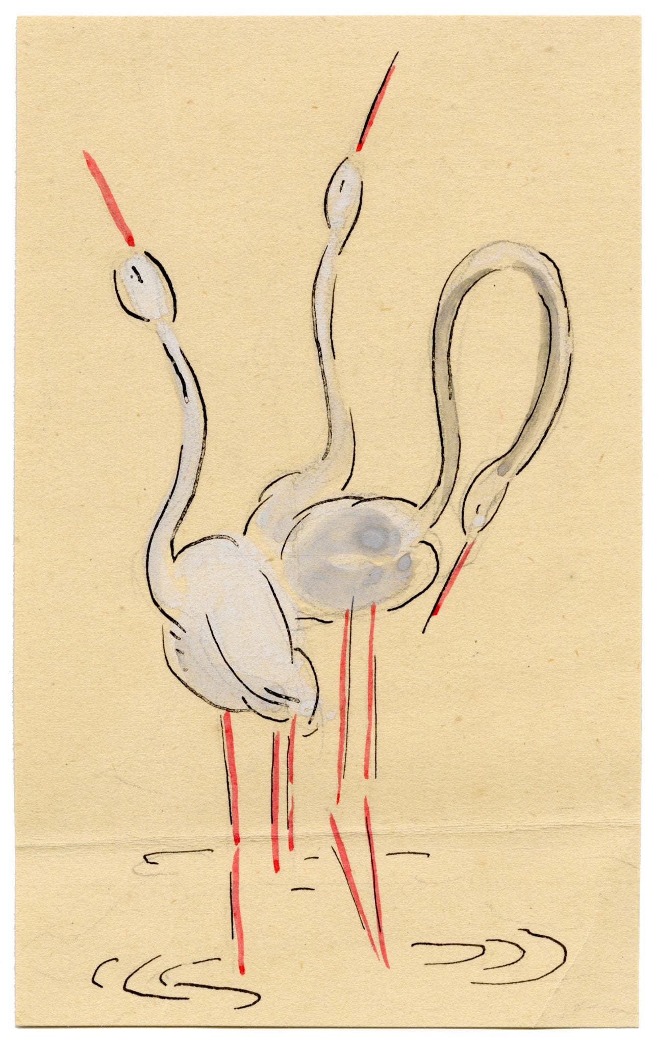 Jean Mary Ogilvie, Art Deco Stork Design – 1930s gouache painting