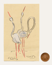 Jean Mary Ogilvie, Art Deco Stork Design – 1930s gouache painting