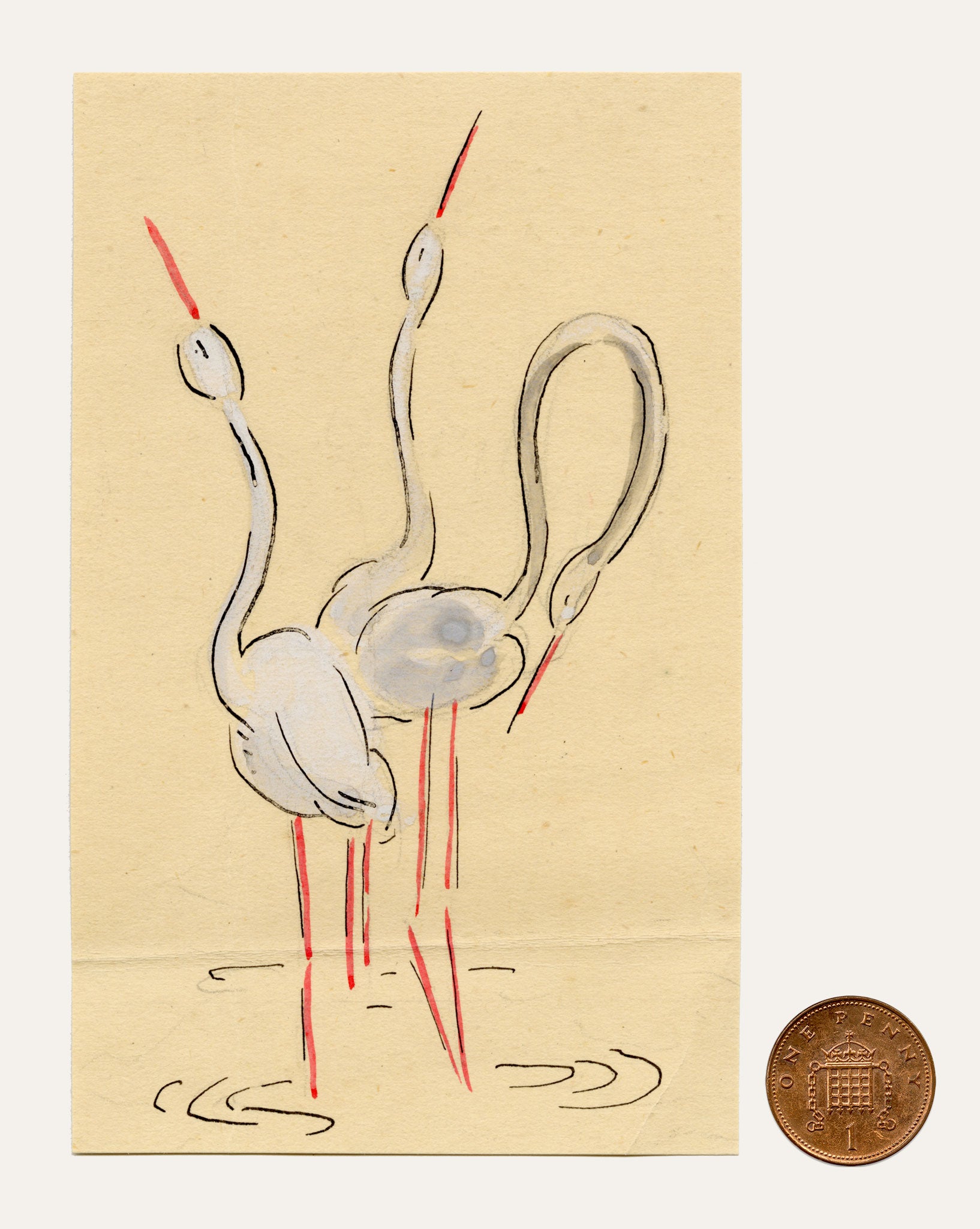 Jean Mary Ogilvie, Art Deco Stork Design – 1930s gouache painting