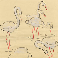 Jean Mary Ogilvie, Art Deco Stork Pattern Design – 1930s gouache painting