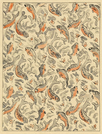 Jean Mary Ogilvie, Art Deco Carp Fish Pattern Design – 1930s gouache painting