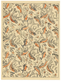 Jean Mary Ogilvie, Art Deco Carp Fish Pattern Design – 1930s gouache painting