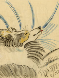 Jean Mary Ogilvie, Sleeping Collie Dog – 1930s pastel drawing