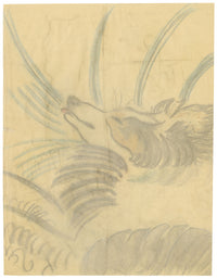 Jean Mary Ogilvie, Sleeping Collie Dog – 1930s pastel drawing
