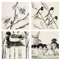 William Neave Parker, Set of 4 Springtime Nature Illustrations – c.1950 pen & ink drawing