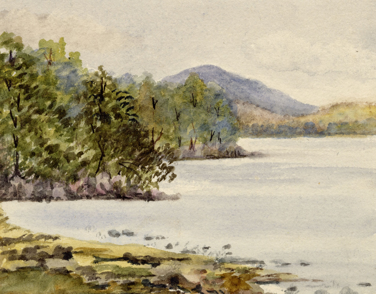 Keswick Sketching Club, Lake District View – 1870s watercolour painting