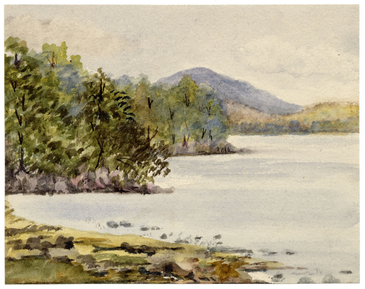Keswick Sketching Club, Lake District View – 1870s watercolour painting
