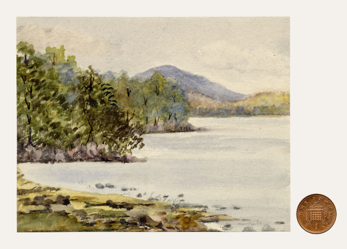 Keswick Sketching Club, Lake District View – 1870s watercolour painting
