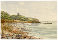 Keswick Sketching Club, Heysham, St Patrick’s Chapel, Morecambe Bay – 1874 watercolour painting