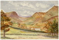 Keswick Sketching Club, Lake District View from Dining Room Window – 1872 watercolour painting