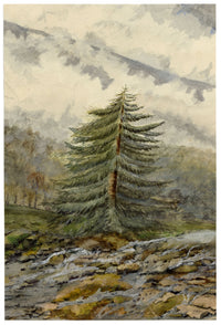 Keswick Sketching Club, Lake District 'Rain on the Cumbrian Fells' – 1870s watercolour painting