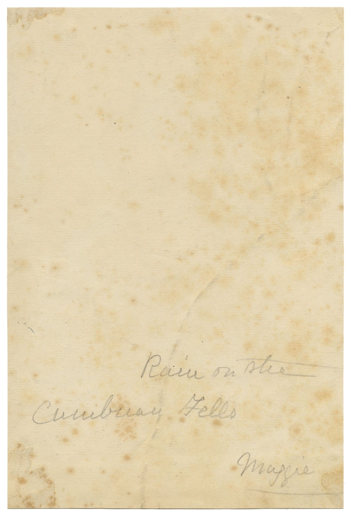 Keswick Sketching Club, Lake District 'Rain on the Cumbrian Fells' – 1870s watercolour painting