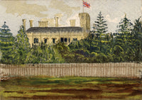 Cmdr Alfred M. Causton RN, Government House, Sydney Cove, Australia – 1873 watercolour painting